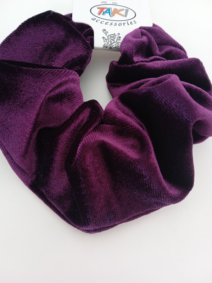 Mor Kadife Lastikli Saç Tokası - Görsel 2