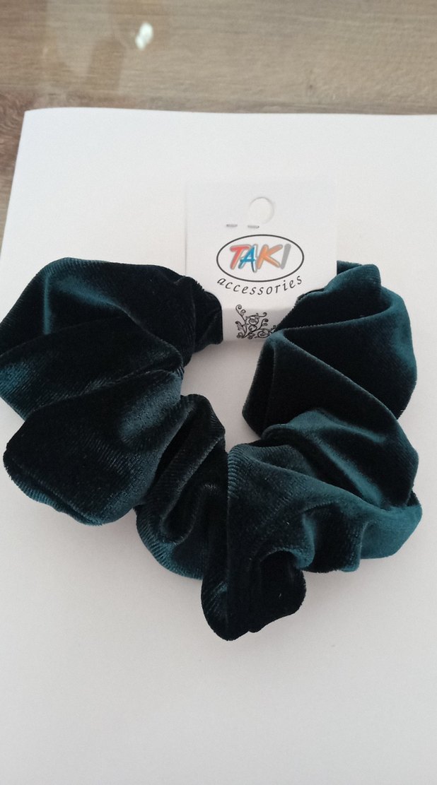 Koyu yeşil kadife toka - Görsel 2