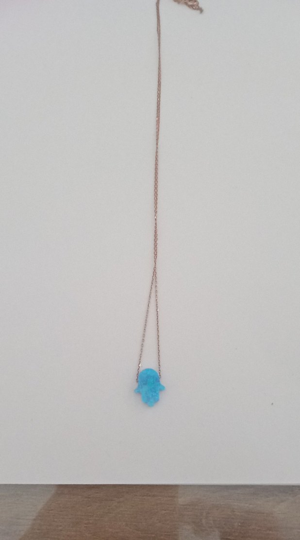 925 ayar Gümüş El kolye - Görsel 4