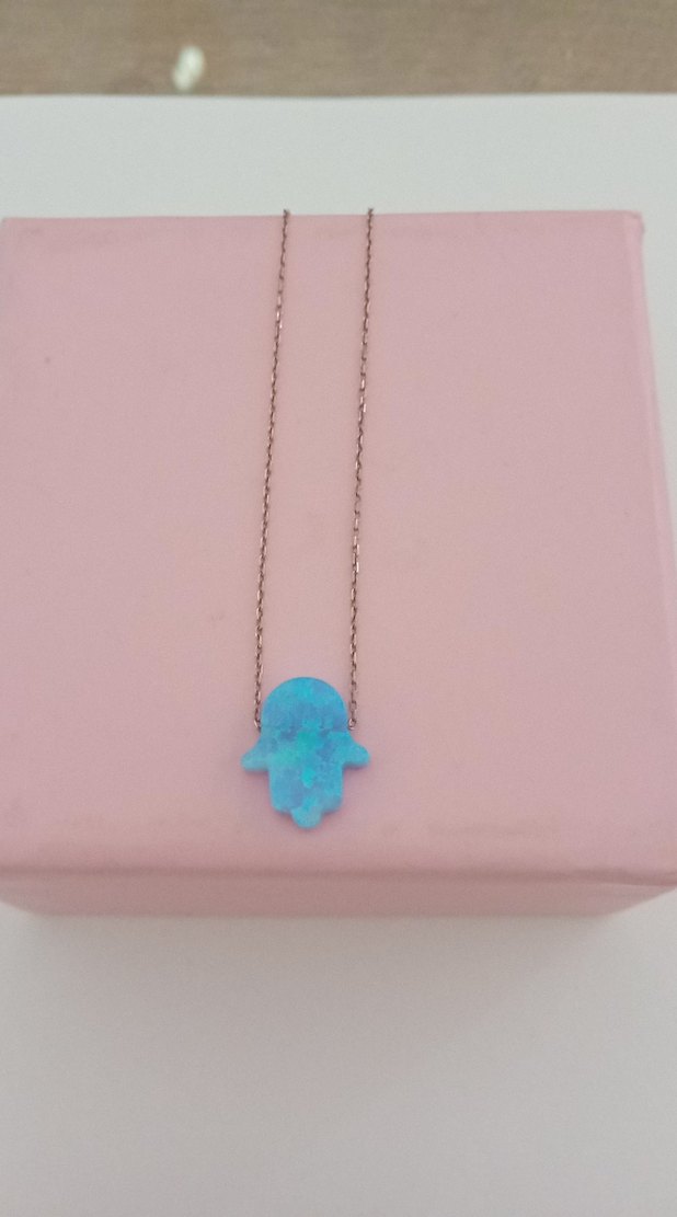 925 ayar Gümüş El kolye - Görsel 2