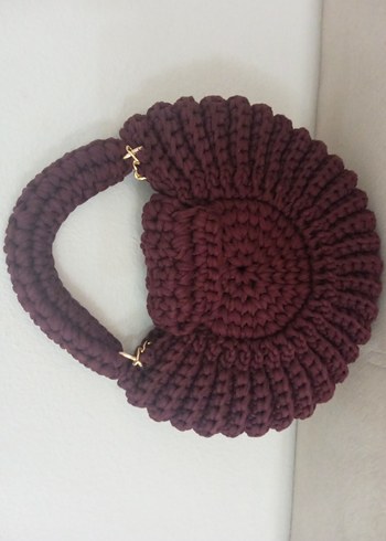 Bordo Örgü Kadın Çanta - Görsel 3