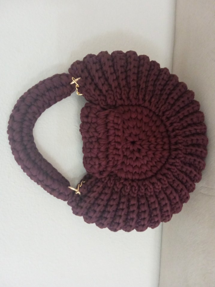 Bordo Örgü Kadın Çanta - Görsel 3