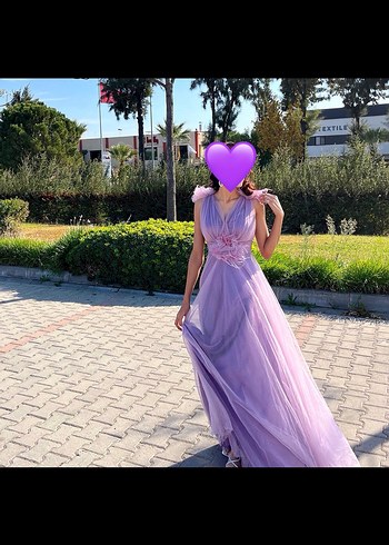 Mor Drapeli Straplez Uzun Abiye Elbise - Görsel 2