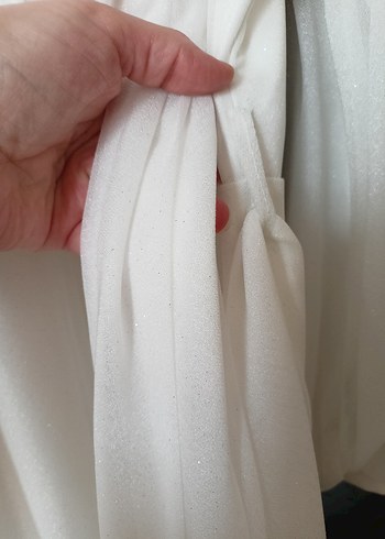 Uzun Kollu Beyaz A Kesim Nikah Elbisesi - Görsel 5