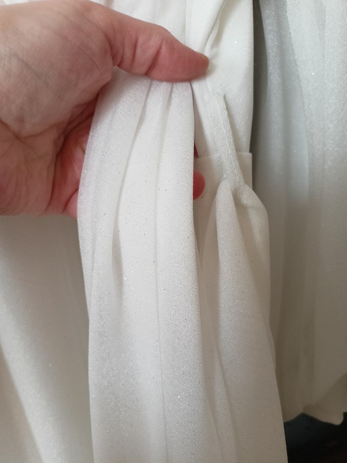 Uzun Kollu Beyaz A Kesim Nikah Elbisesi - Görsel 5