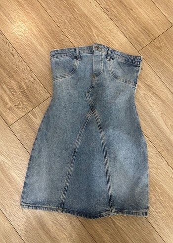 Bej Kadın Midi Denim Etek