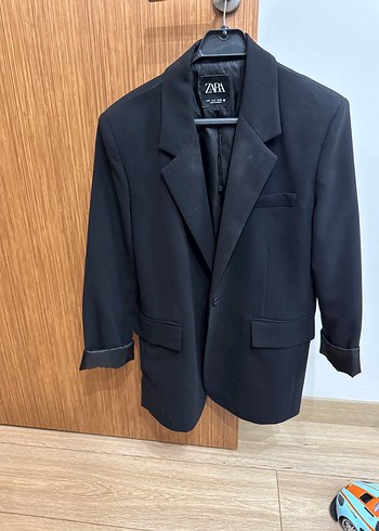 s Beden Siyah Süet Kadın Blazer Ceket