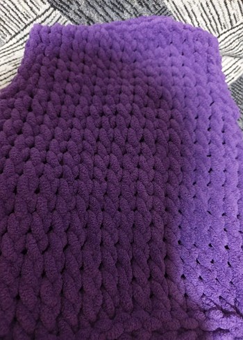 Mor Örgü Kız Çocuk Süveter - Görsel 3