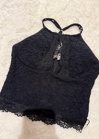 Siyah Dantelli Bralet