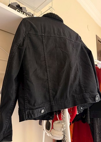 m Beden Siyah Kadın Denim Ceket