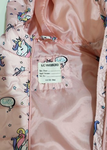 Kız Çocuk Kapüşonlu Desenli Pembe Yelek - Görsel 5