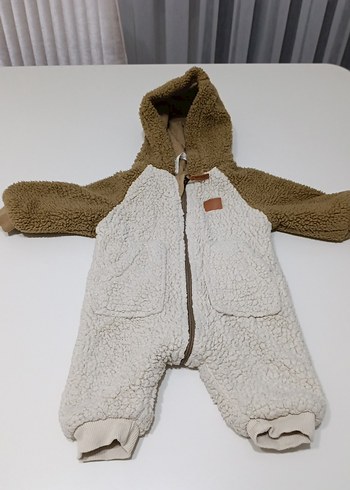 Kürklü Kapüşonlu Bebek Tulum - Görsel 2