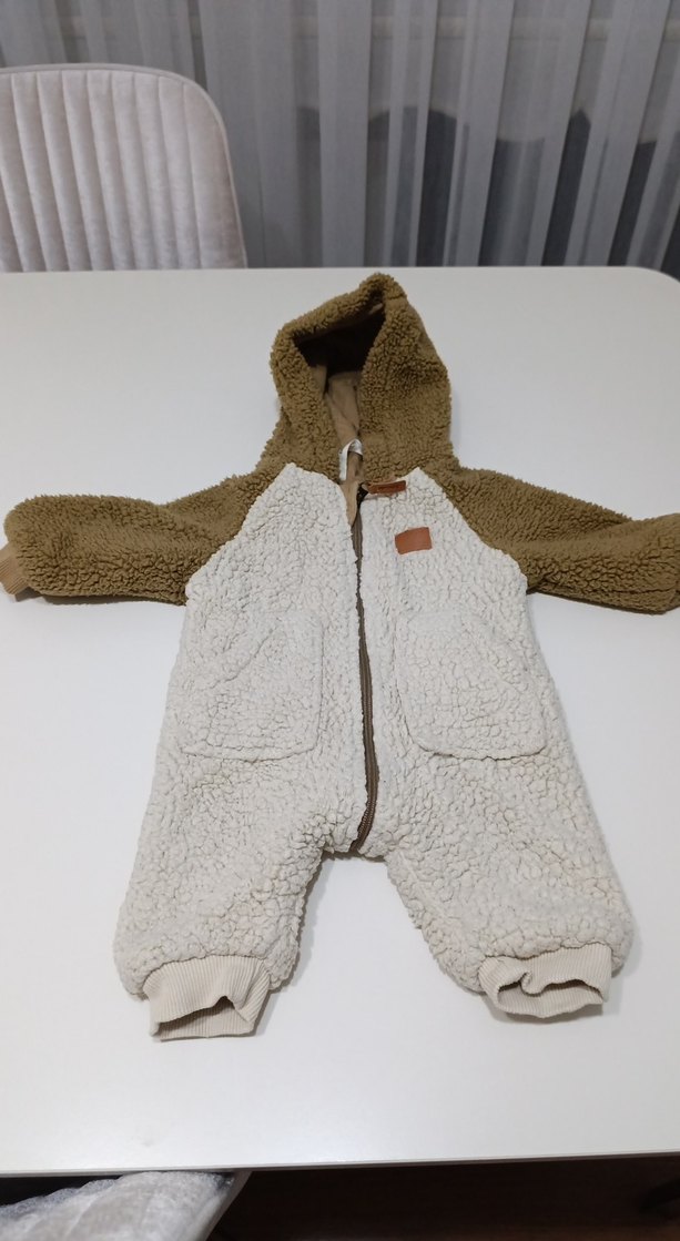 Kürklü Kapüşonlu Bebek Tulum - Görsel 2