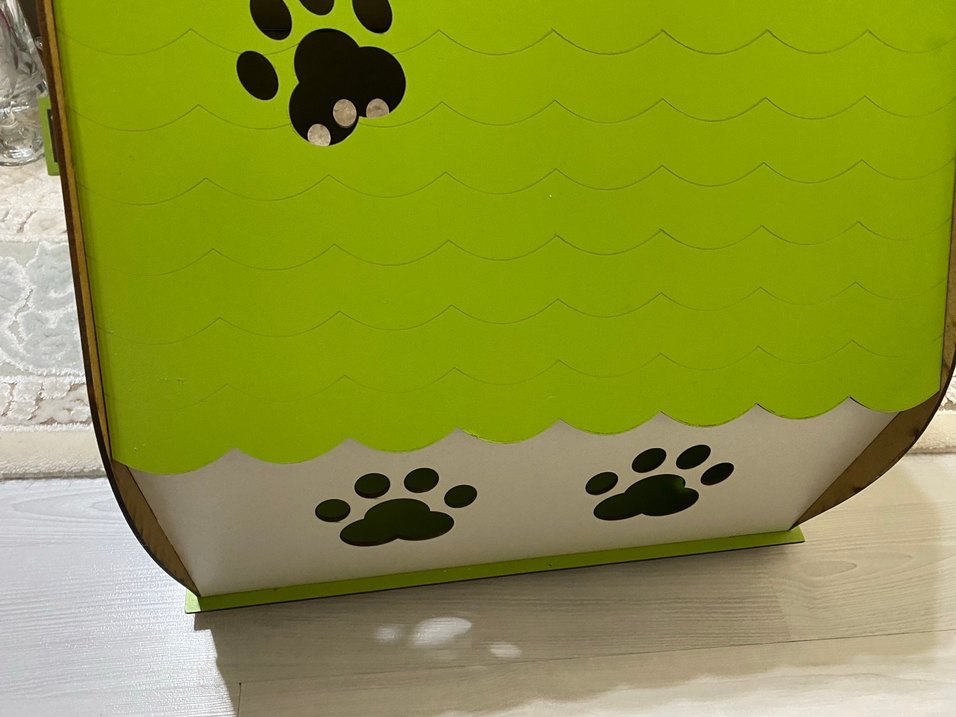 Yeşil Kedi Evi Ahşap Tasarım - Görsel 3