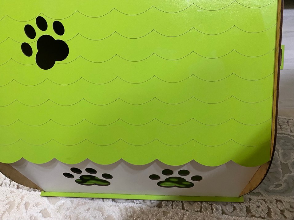 Yeşil Kedi Evi Ahşap Tasarım - Görsel 2