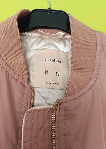 Pull and Bear Kadın Pembe Fermuarlı Street Wear Ceket