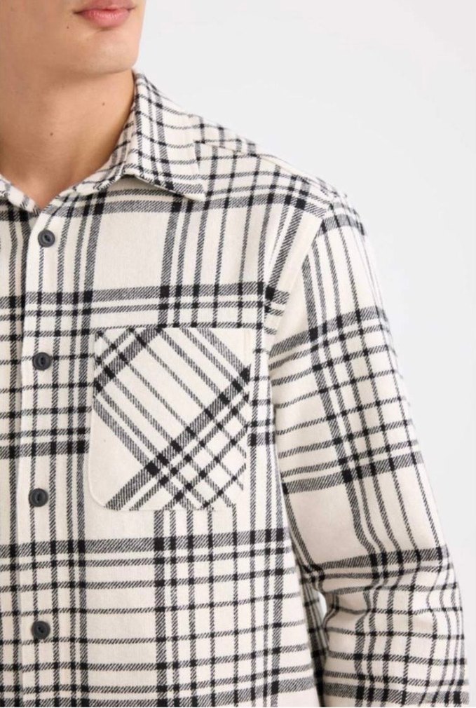 Ekose Desenli Erkek Uzun oduncu Kollu Gömlek - Görsel 2