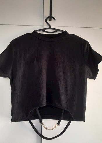 Diğer Siyah Kadın Kısa Crop Top