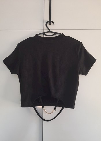 Siyah Kadın Kısa Crop Top