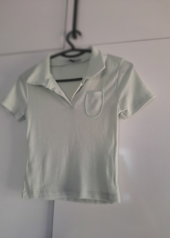 m Beden Kızlar için mint yesili Pamuklu Polo Tişört