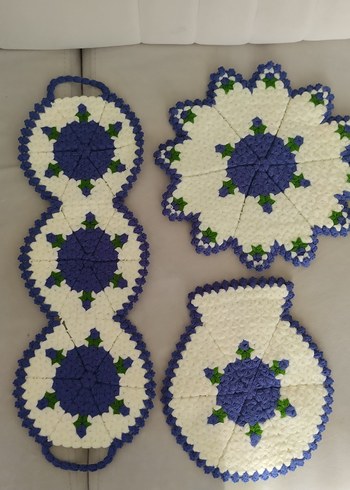 Renkli Örgü Banyo lif Seti - Görsel 2