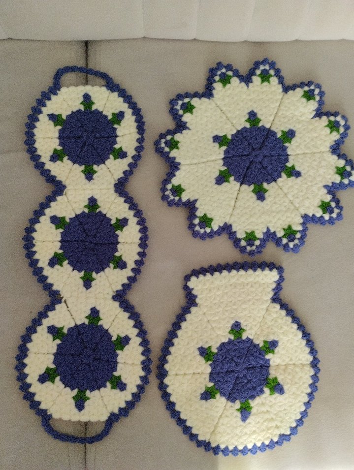 Renkli Örgü Banyo lif Seti - Görsel 3