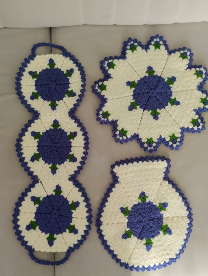 Renkli Örgü Banyo lif Seti - Görsel 2