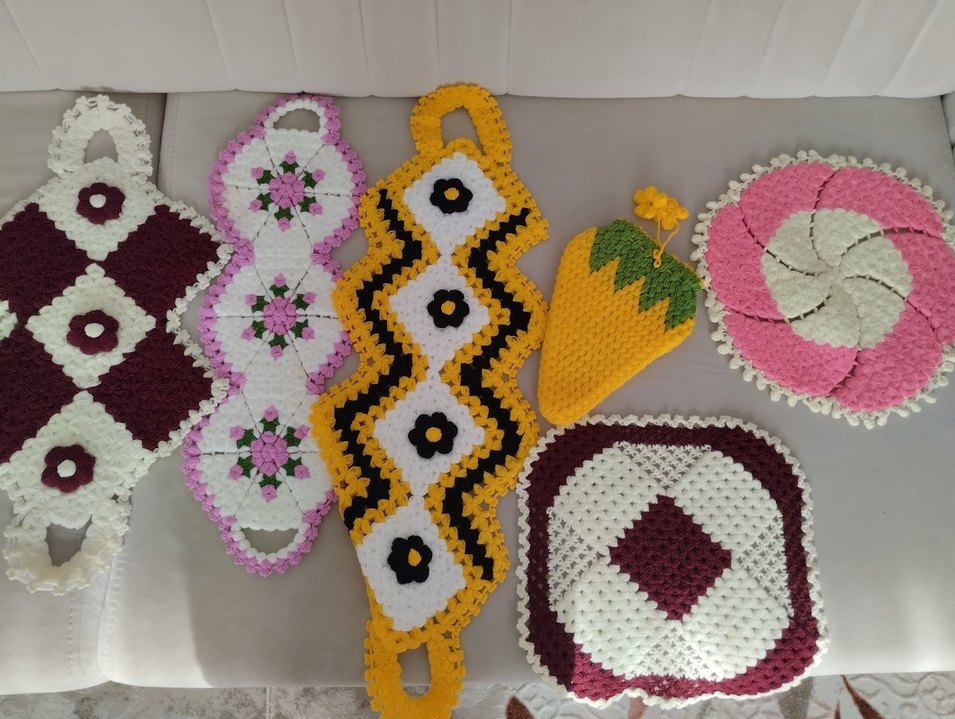 Renkli El Örgüsü Banyo lifi - Görsel 3