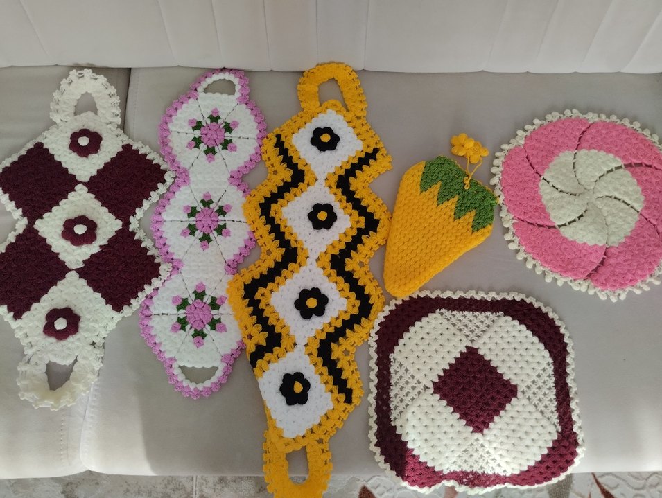 Renkli El Örgüsü Banyo lifi - Görsel 2