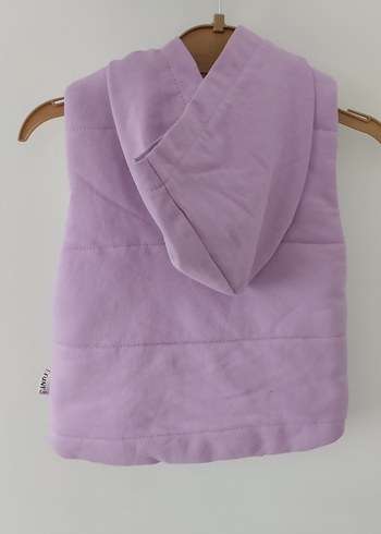 Kız Çocuk Lila Kapüşonlu Yelek - Görsel 2