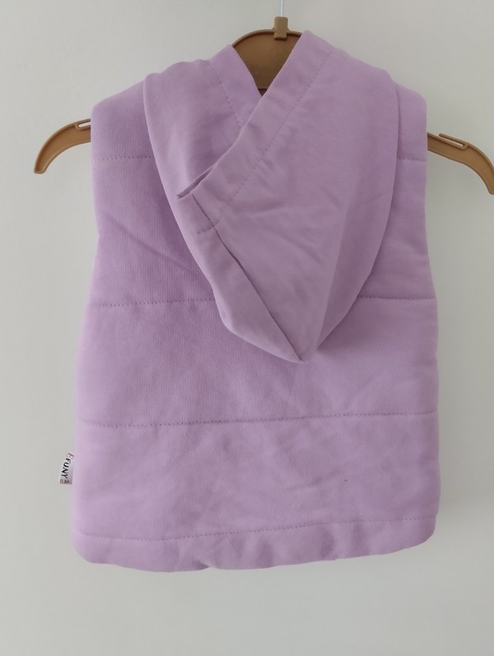 Kız Çocuk Lila Kapüşonlu Yelek - Görsel 2