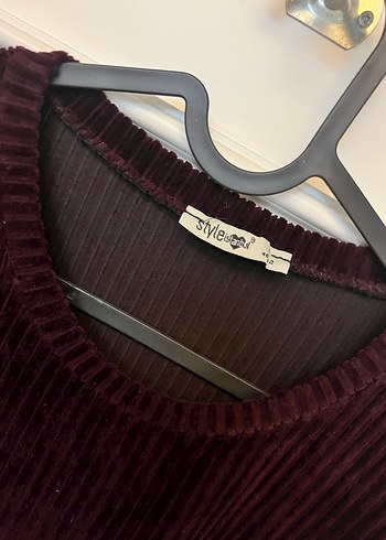 Bordo Kadın Süet Triko Elbise - Görsel 6