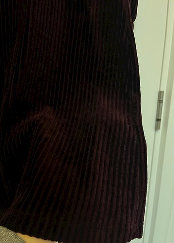 Bordo Kadın Süet Triko Elbise - Görsel 5