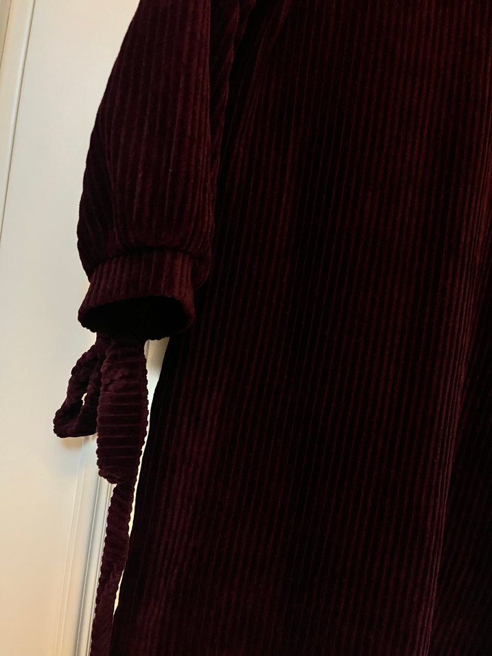 Bordo Kadın Süet Triko Elbise - Görsel 4