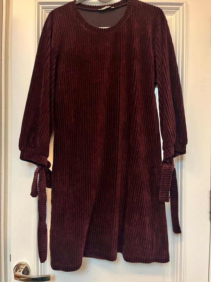 Bordo Kadın Süet Triko Elbise - Görsel 3