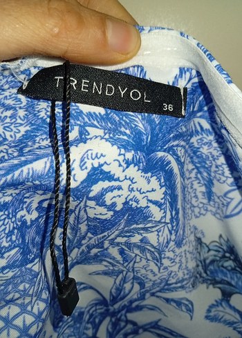 Mavi Desenli Dantelli Kısa Bohem Büstiyer crop mavi - Görsel 4