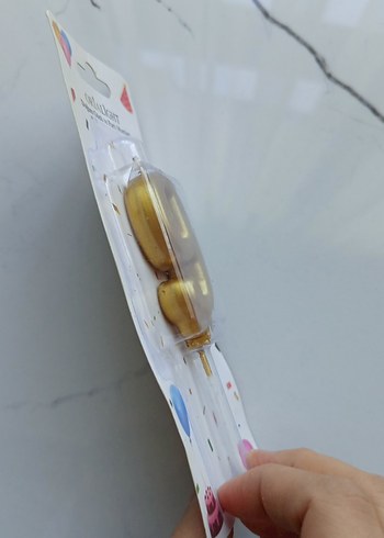 Altın Renkli 9 Sayısı Doğum Günü Mumu - Görsel 5