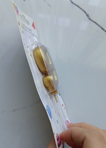 Altın Renkli 9 Sayısı Doğum Günü Mumu - Görsel 4