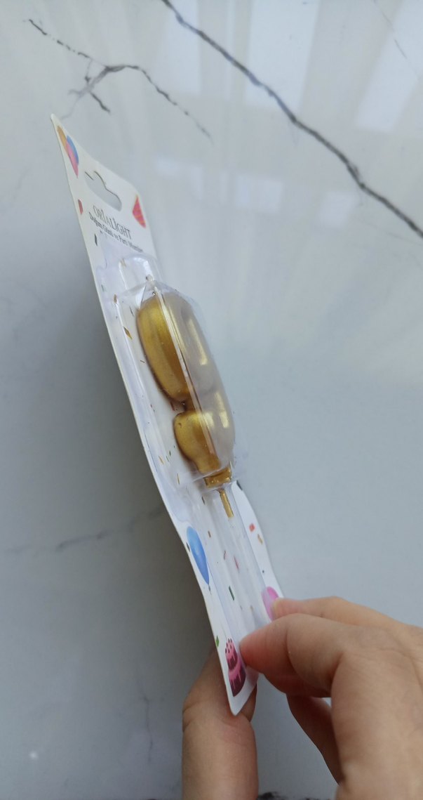 Altın Renkli 9 Sayısı Doğum Günü Mumu - Görsel 5