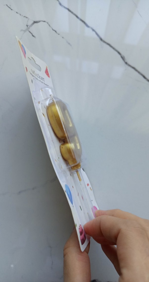 Altın Renkli 9 Sayısı Doğum Günü Mumu - Görsel 4