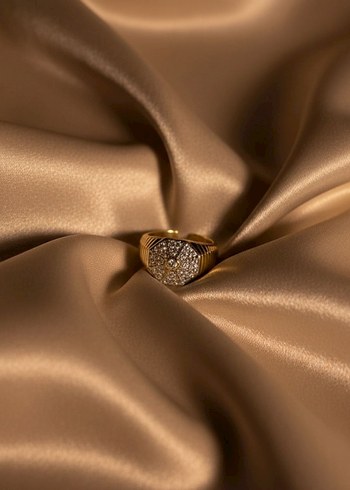 Işıltılı Altın Kadın Yüzük - Görsel 3