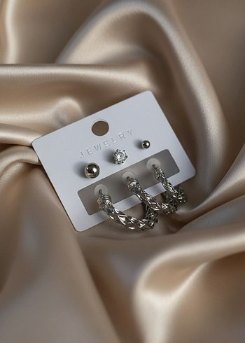 Zincir Detaylı Modern Klasik Midi Küpe - Görsel 2