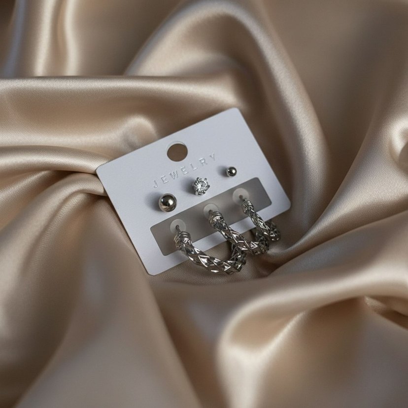 Zincir Detaylı Modern Klasik Midi Küpe - Görsel 2