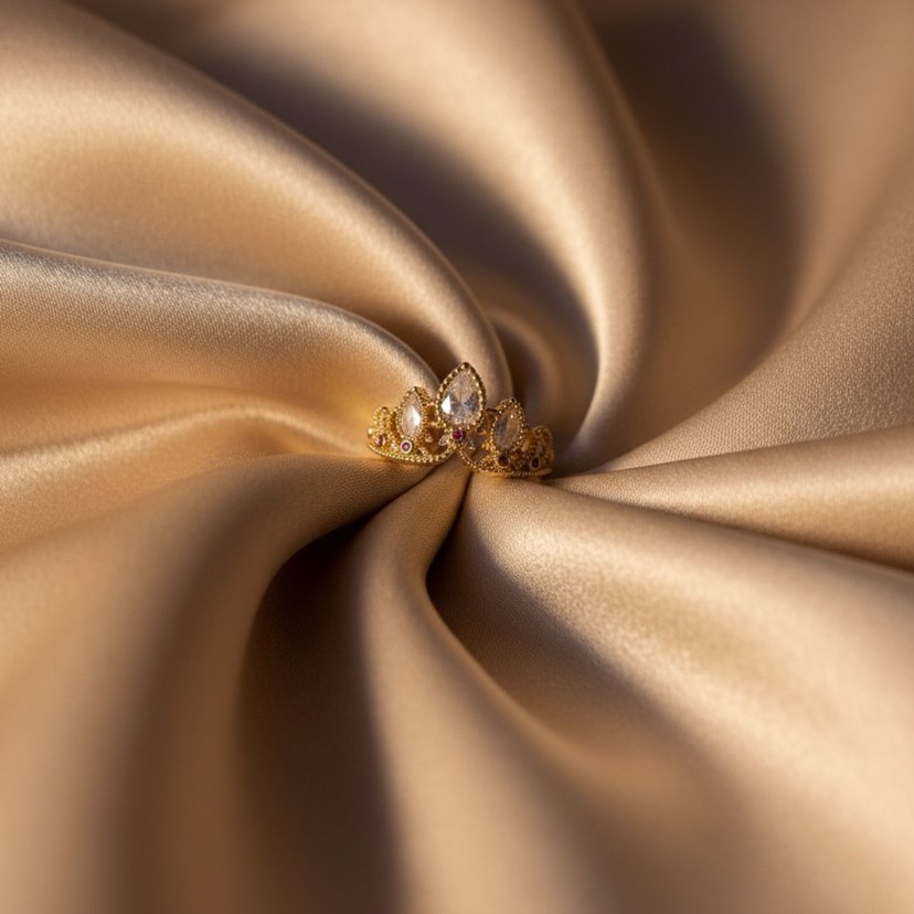 Altın Renkli Desenli Kadın Yüzük - Görsel 2