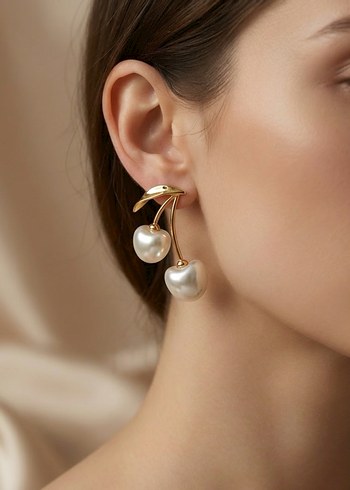 İnci Detaylı Minimalist Midi Küpe - Görsel 2