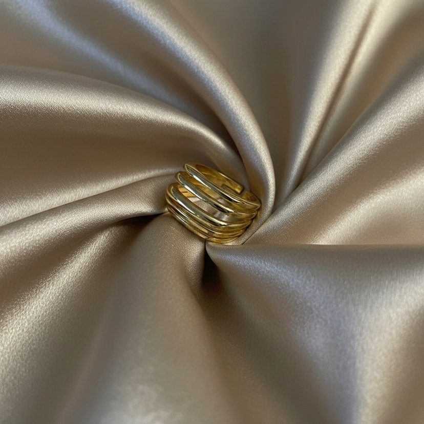 Minimalist Altın Renkli Kadın Yüzük - Görsel 3