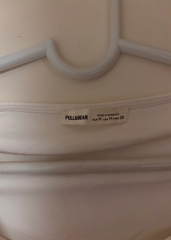 Pull and Bear Beyaz Kadın Kısa Crop Top