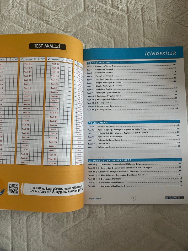 Tonguç Kampüs AYT Matematik İlk Seviye Kitabı - Görsel 3