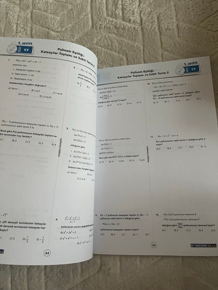 Tonguç Kampüs AYT Matematik İlk Seviye Kitabı - Görsel 4