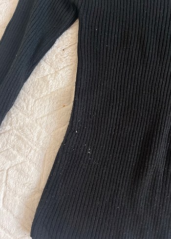 Siyah V Yaka İnce Triko Kadın Kazak - Görsel 2